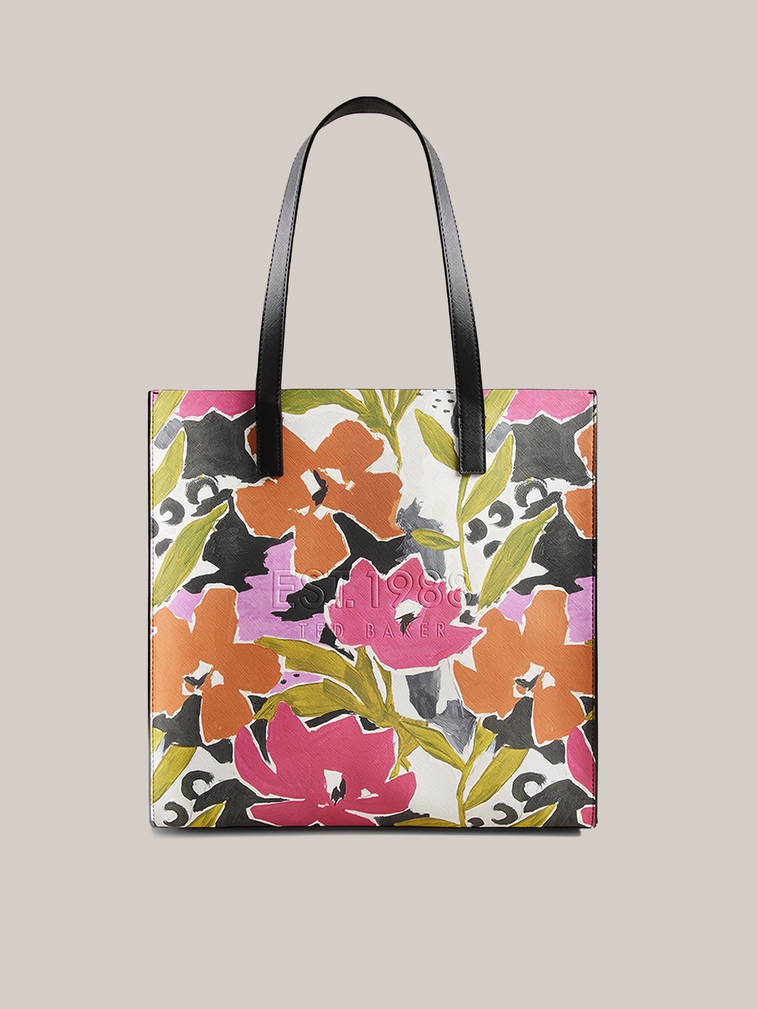

Ted Baker Floral Printed PU Shopper Tote Bag, Pink