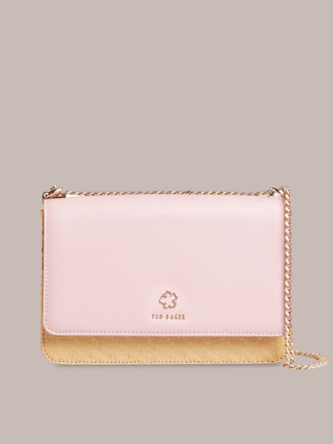 

Ted Baker Pink Leather Structured Hobo Bag with Tasselled