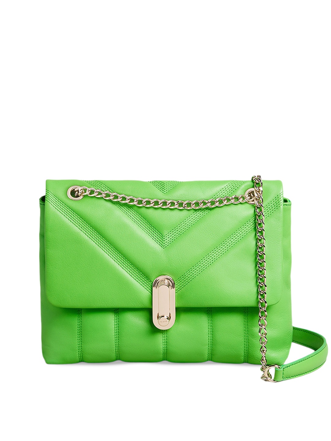 

Ted Baker Textured Leather Structured Sling Bag With Quilted, Green