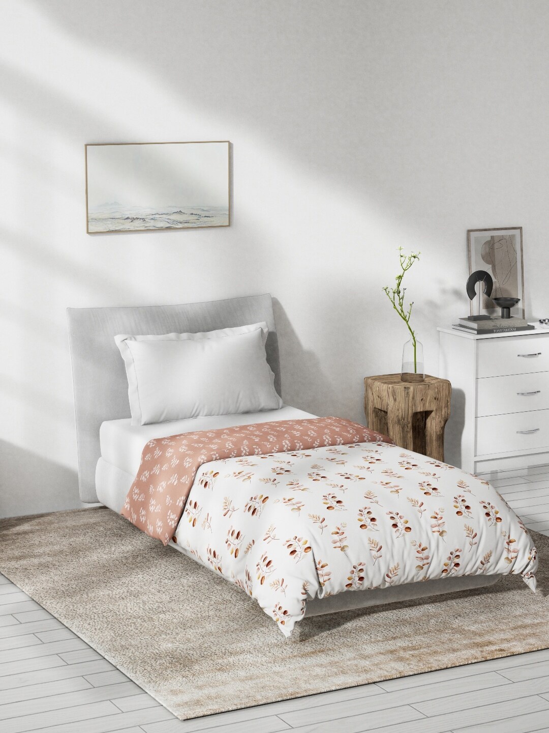 

DDecor Brown & White Printed Mild Winter 150 GSM Reversible Pure Cotton Single Bed Dohar
