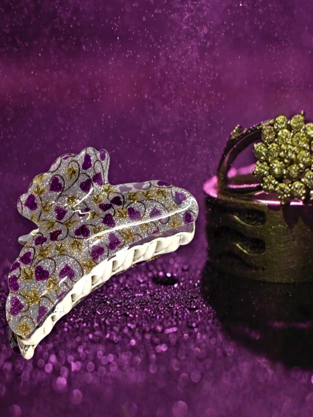 

Proplady Printed Double Layered Claw Clip, Lavender