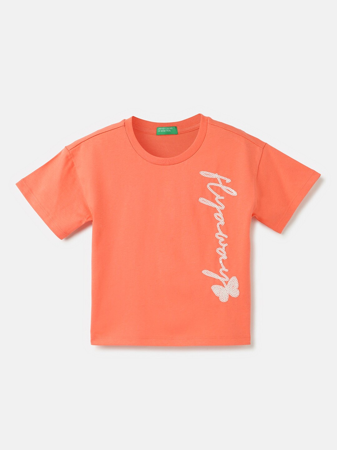 

United Colors of Benetton Girls Coral V-Neck T-shirt