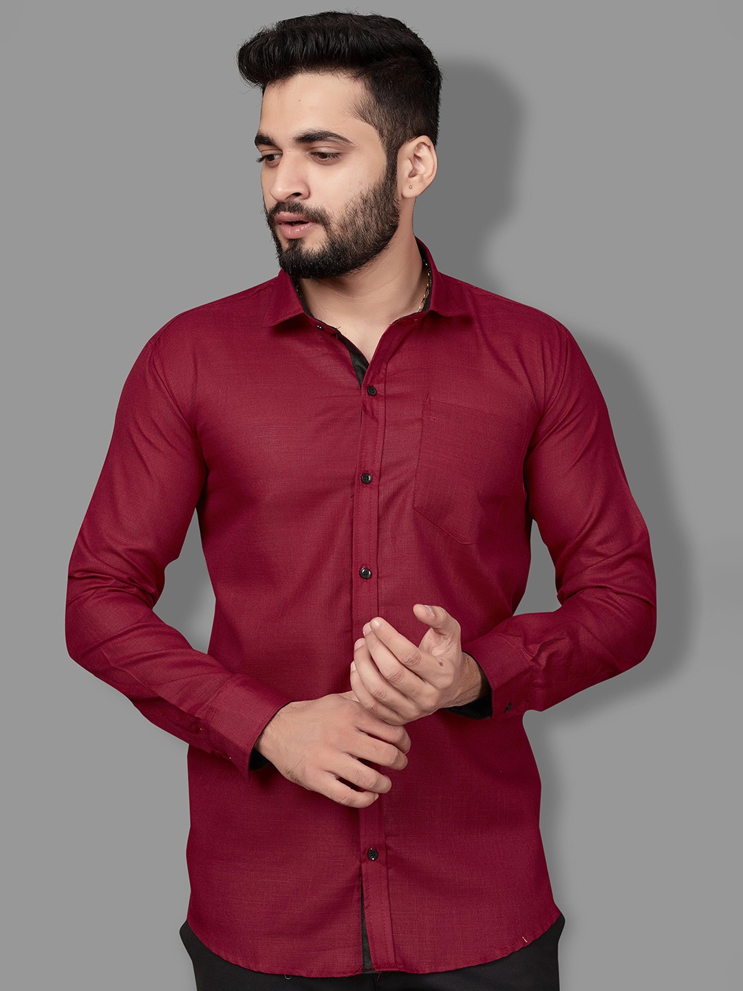 

Indian Fashionista Spread Collar Pure Cotton Shirt, Maroon