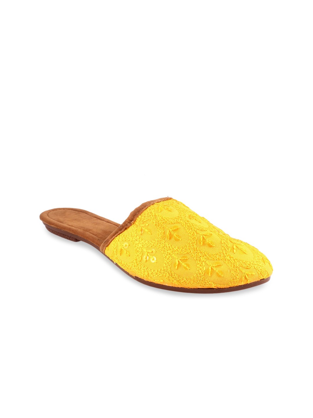 

Apratim Embroidered Ethnic Mules, Yellow