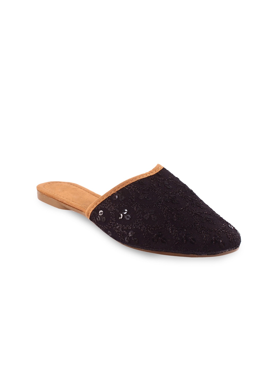 

Apratim Embroidered Ethnic Mules, Black