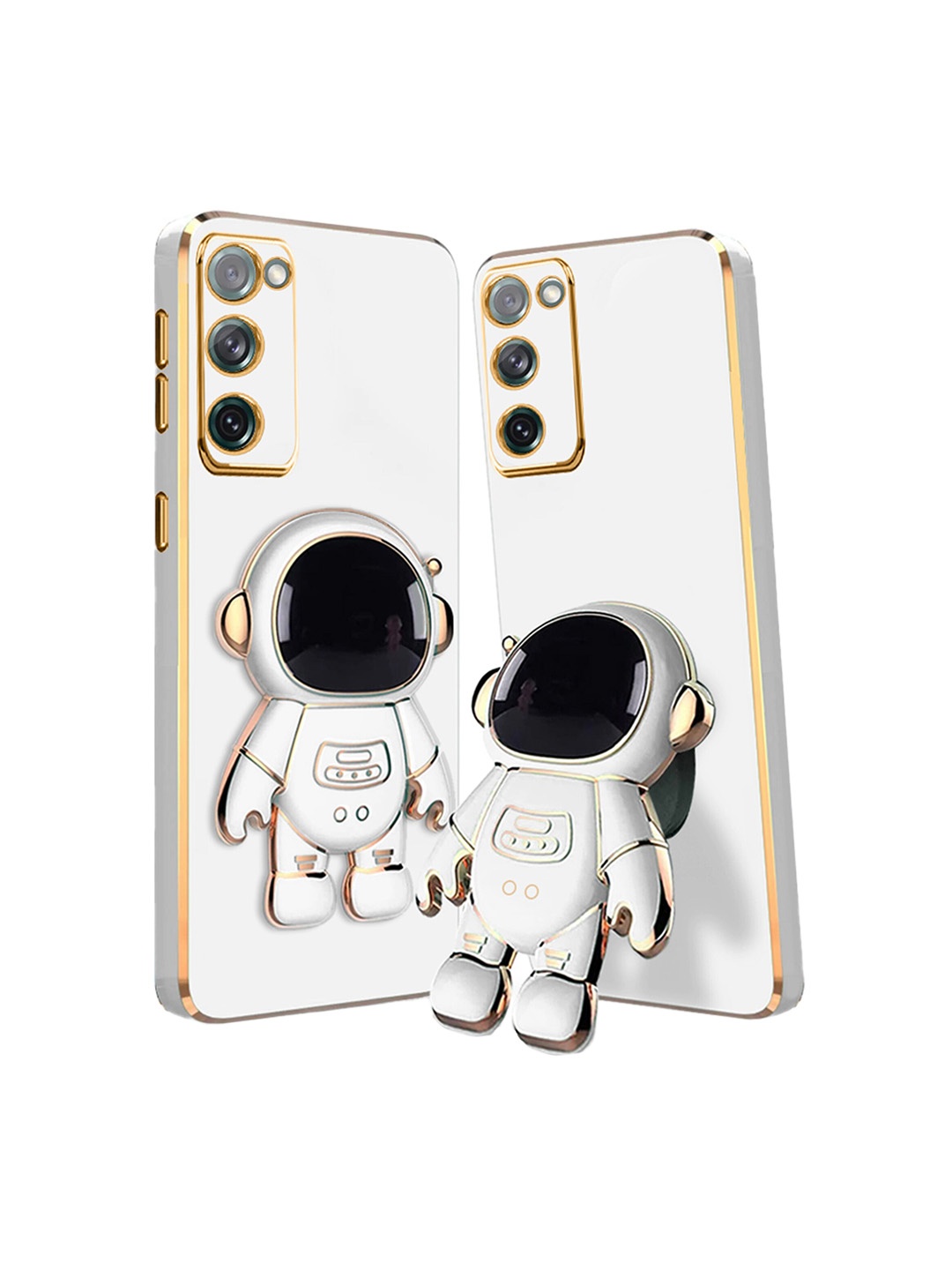 

Karwan Samsung S20 FE Mobile Back Case With Astronaut Holster Stand, White