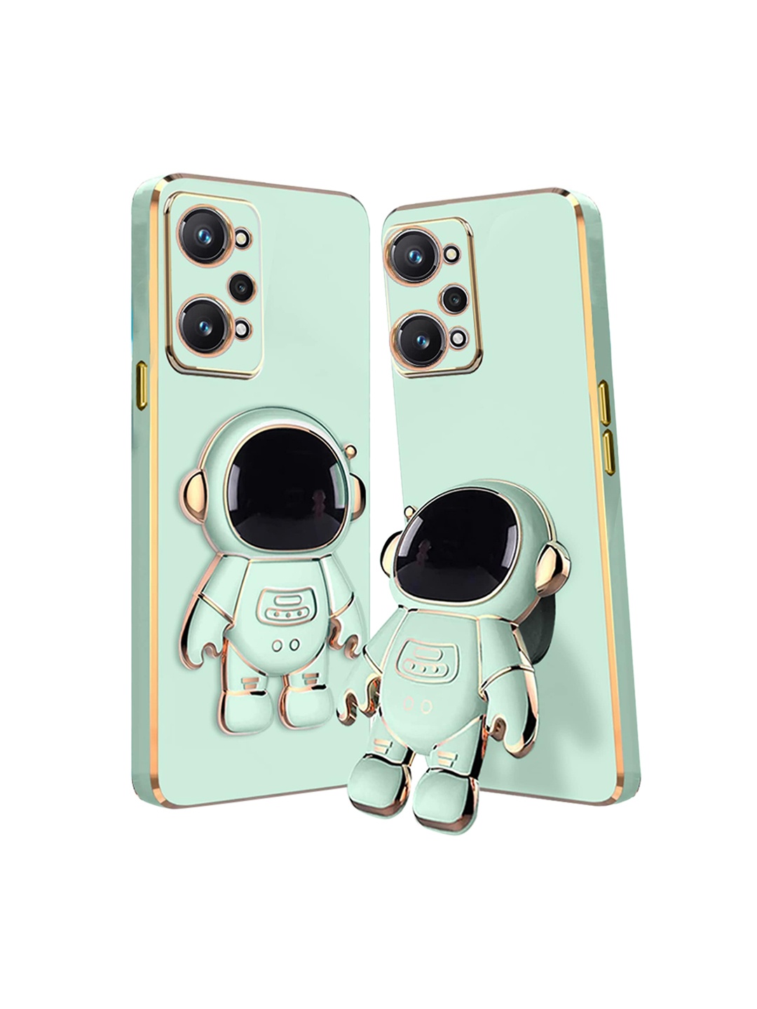 

Karwan 3D Astronaut Holster Realme GT NEO 3T Phone Back Case With Folding Stand, Green
