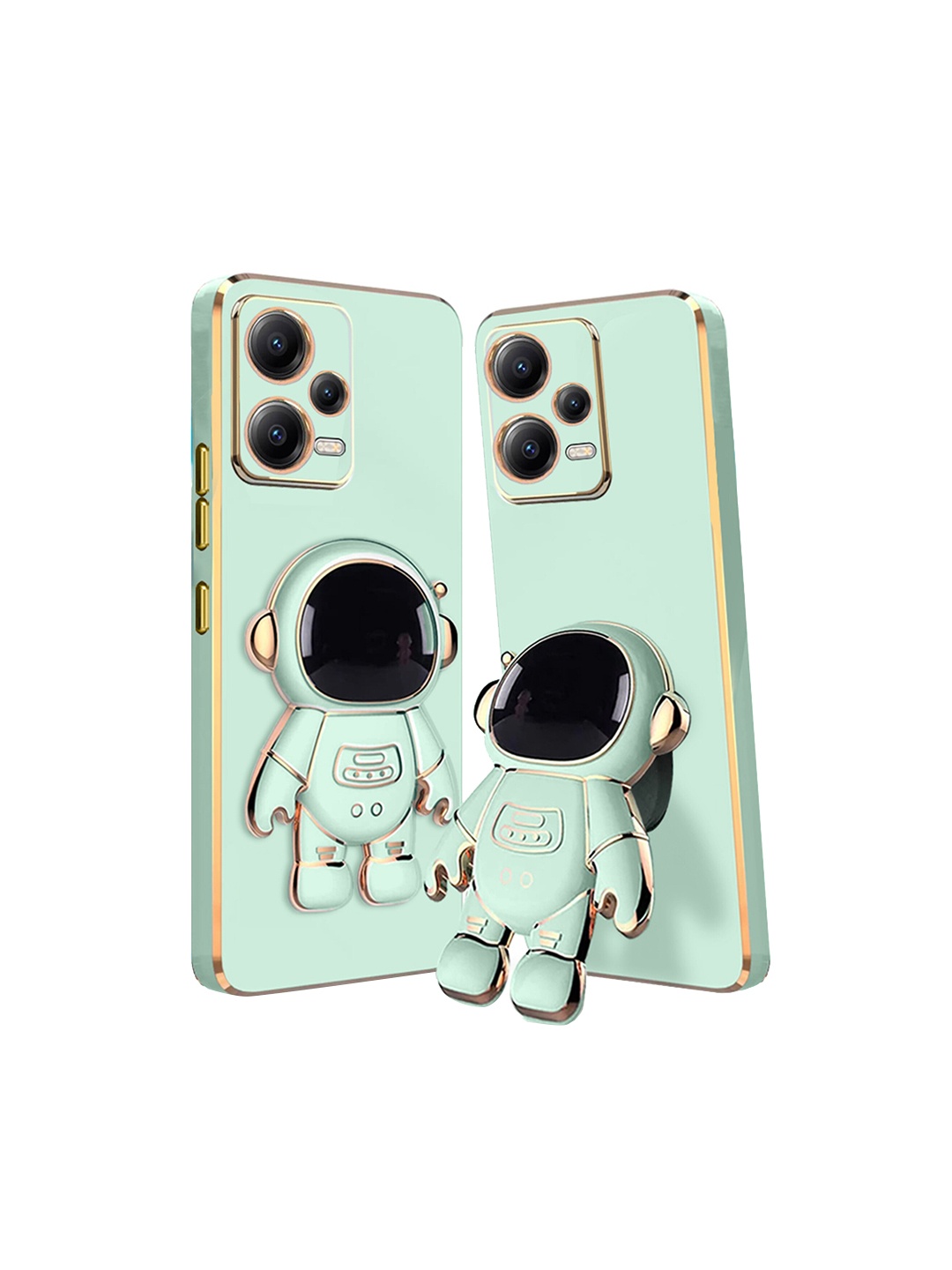 

Karwan 3D Astronaut Holster Poco X5 5G Phone Back Case With Folding Stand, Green