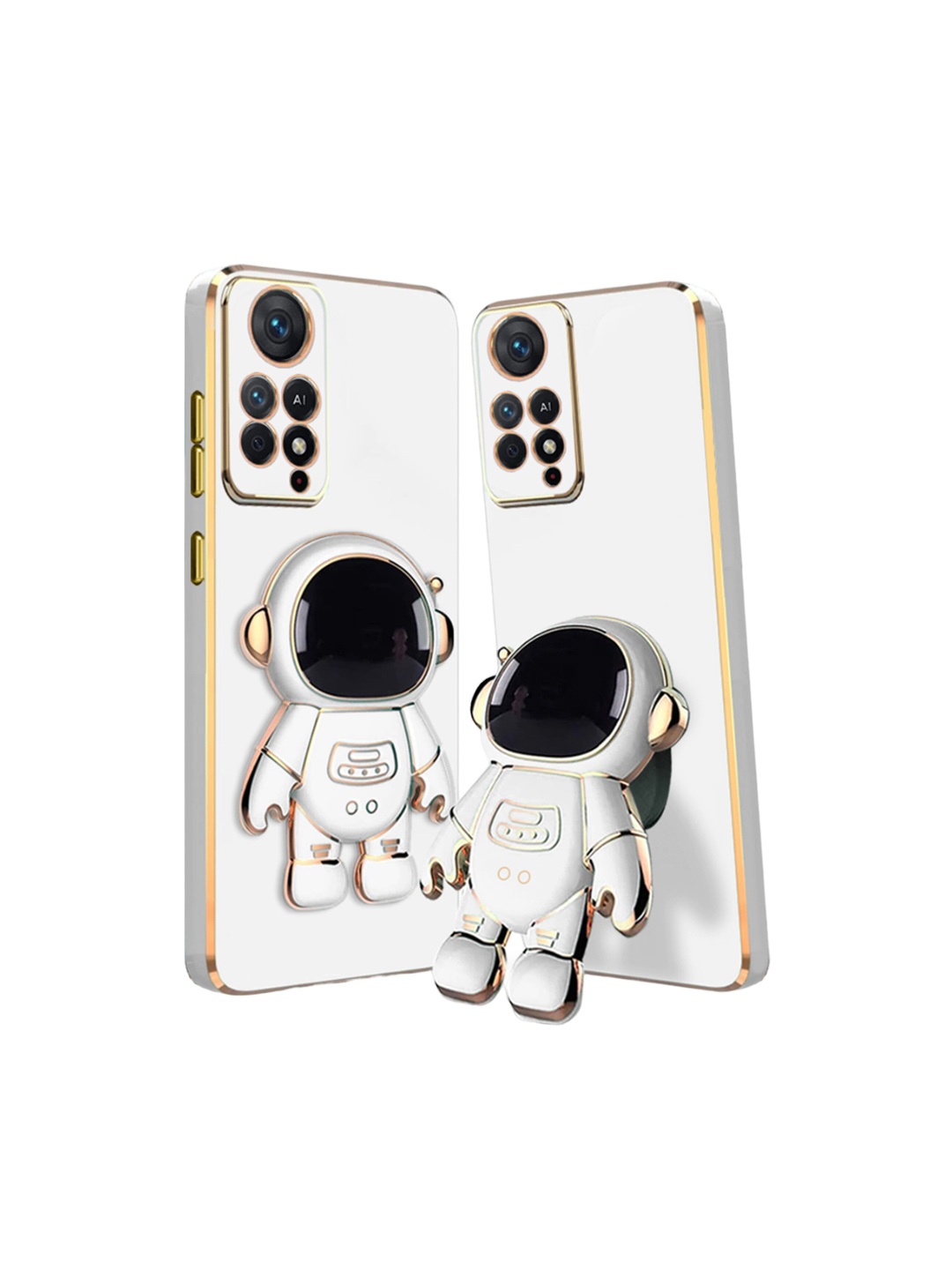 

Karwan 3D Astronaut Holster Redmi Note 11 Pro Plus Phone Back Case With Folding Stand, White