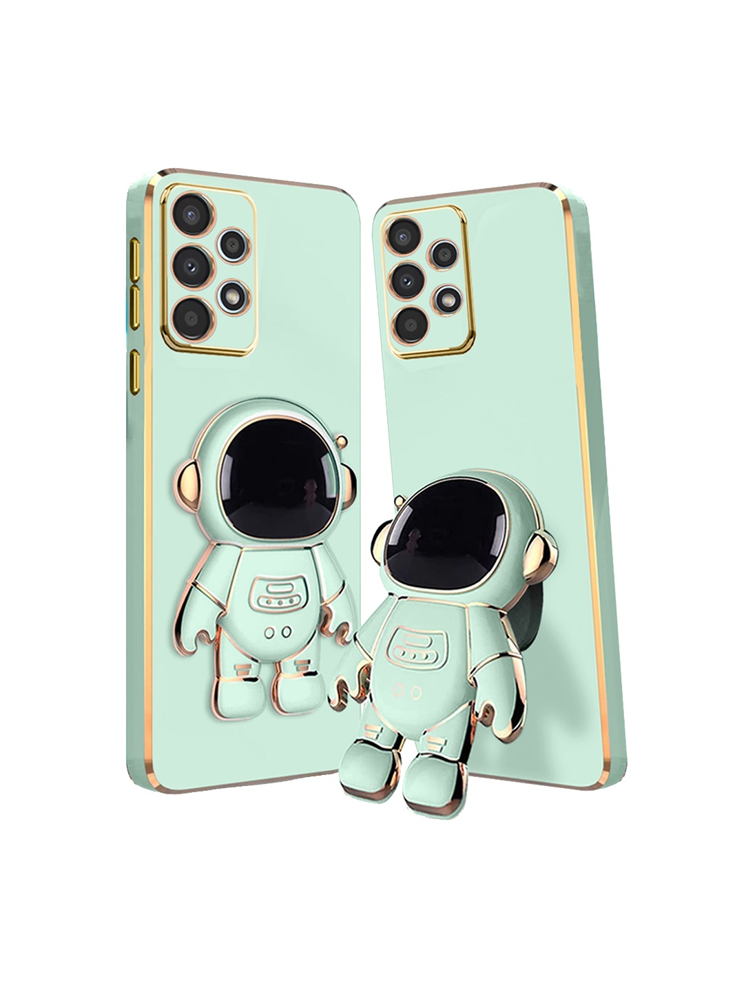 

Karwan 3D Astronaut Holster Samsung A33 Phone Back Case With Folding Stand, Green