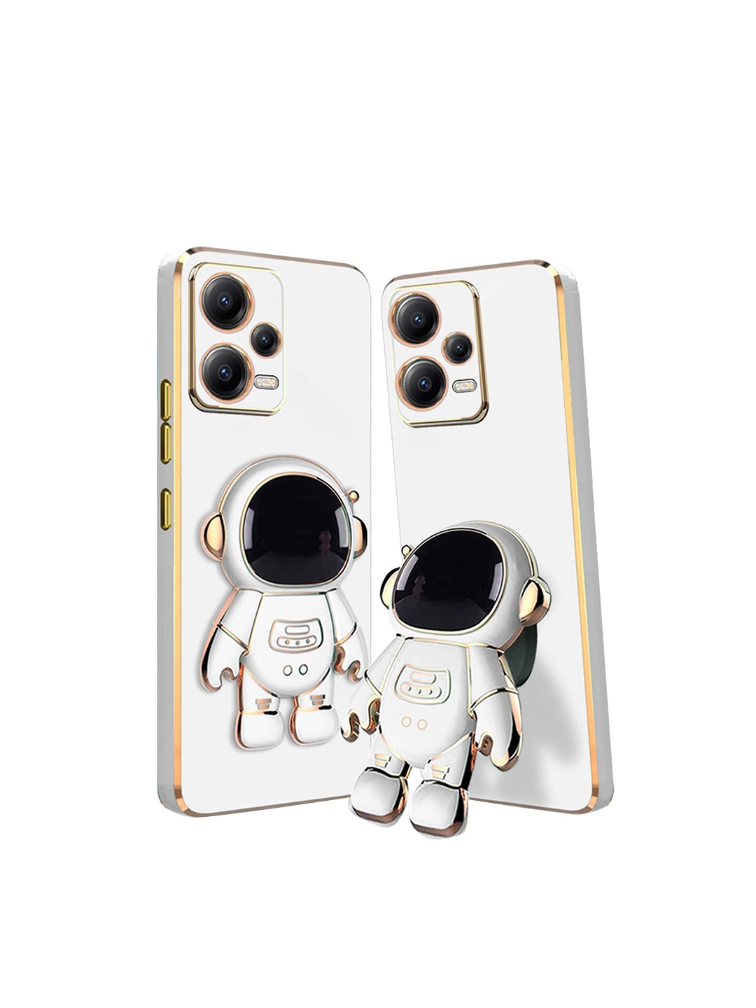 

Karwan 3D Astronaut Holster Poco X5 5G Phone Back Case With Folding Stand, White