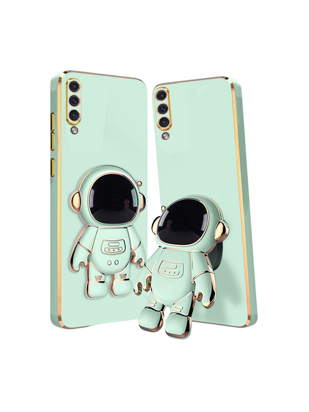 

Karwan Samsung A50 Mobile Back Case With Astronaut Holster Stand, Green