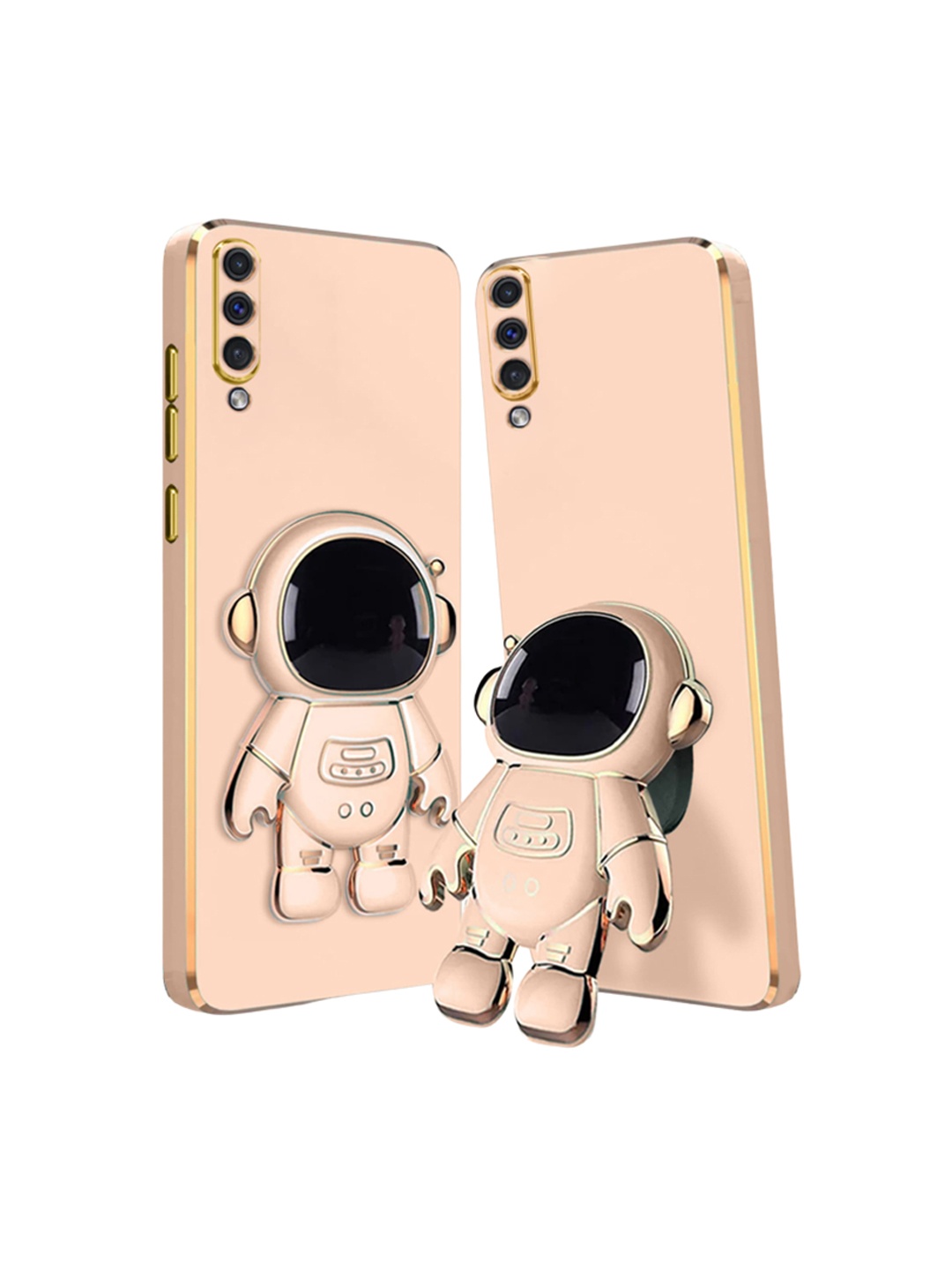 

Karwan 3D Astronaut Holster Samsung A50 Phone Back Case With Folding Stand, Pink