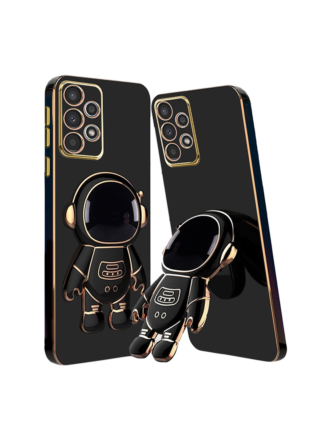 

Karwan Samsung A52 Phone Back Cover With 3D Astronaut Holster Stand, Black