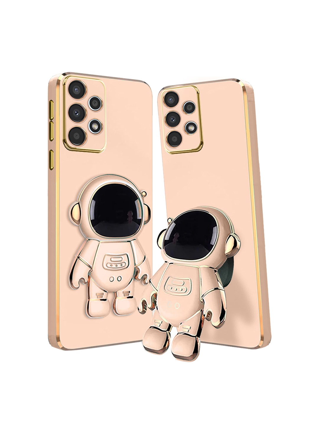 

Karwan 3D Astronaut Holster Samsung A52 Phone Back Case With Folding Stand, Peach