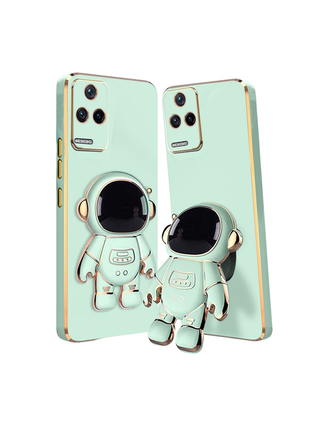 

Karwan 3D Astronaut Holster Poco F4 Phone Back Case With Folding Stand, Green