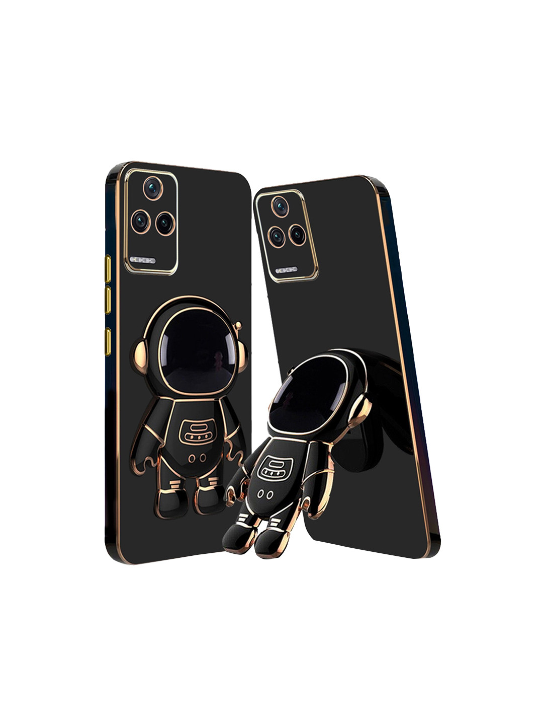 

Karwan 3D Astronaut Holster Poco F4 Phone Back Case With Folding Stand, Black