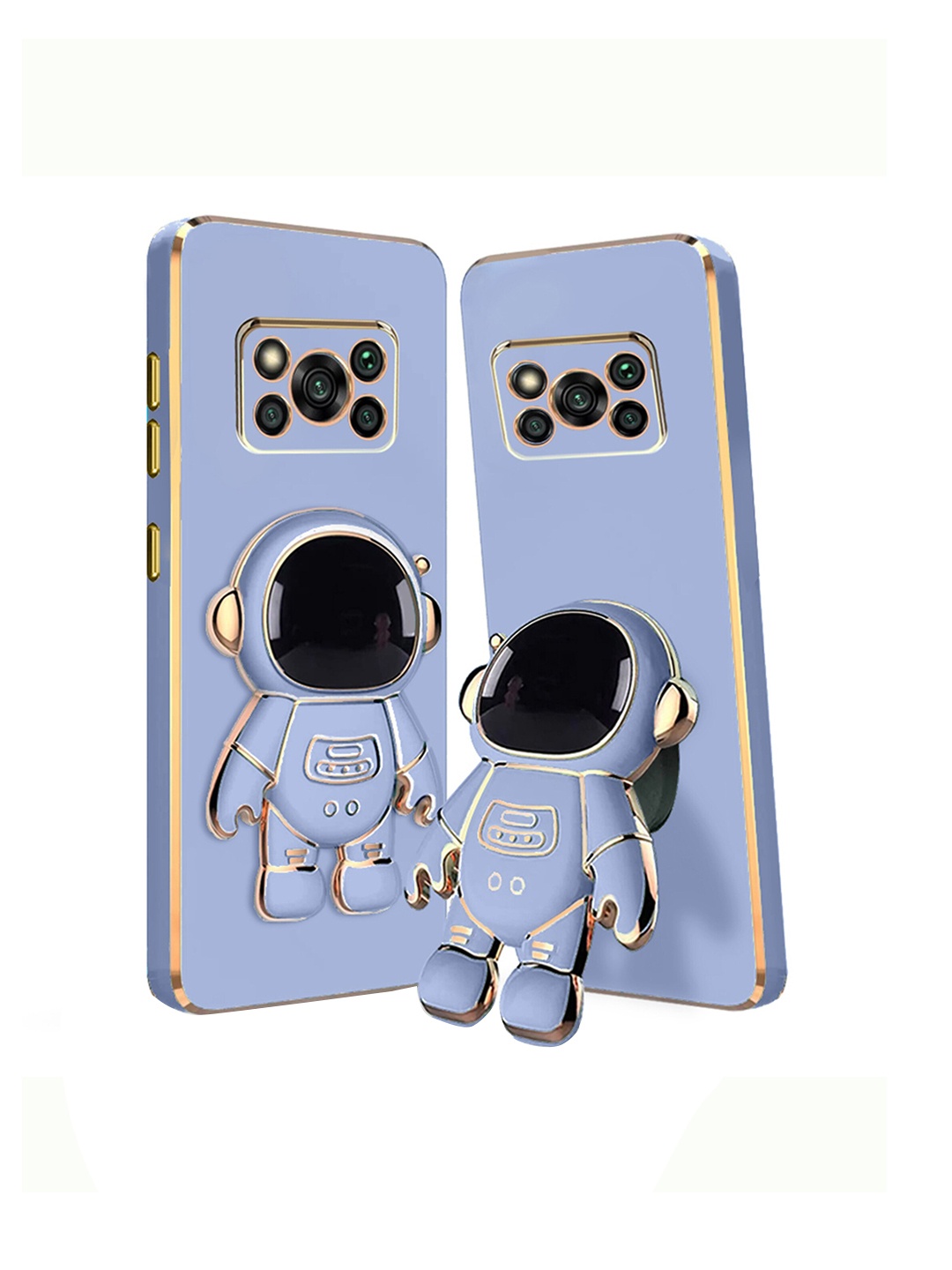 

Karwan Poco X3 Pro Phone Back Cover With 3D Astronaut Holster Stand, Blue