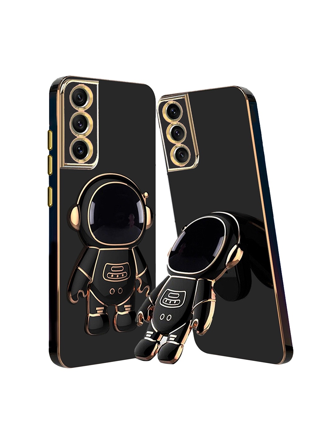 

Karwan 3D Astronaut Holster Samsung S21FE Phone Back Case With Folding Stand, Black