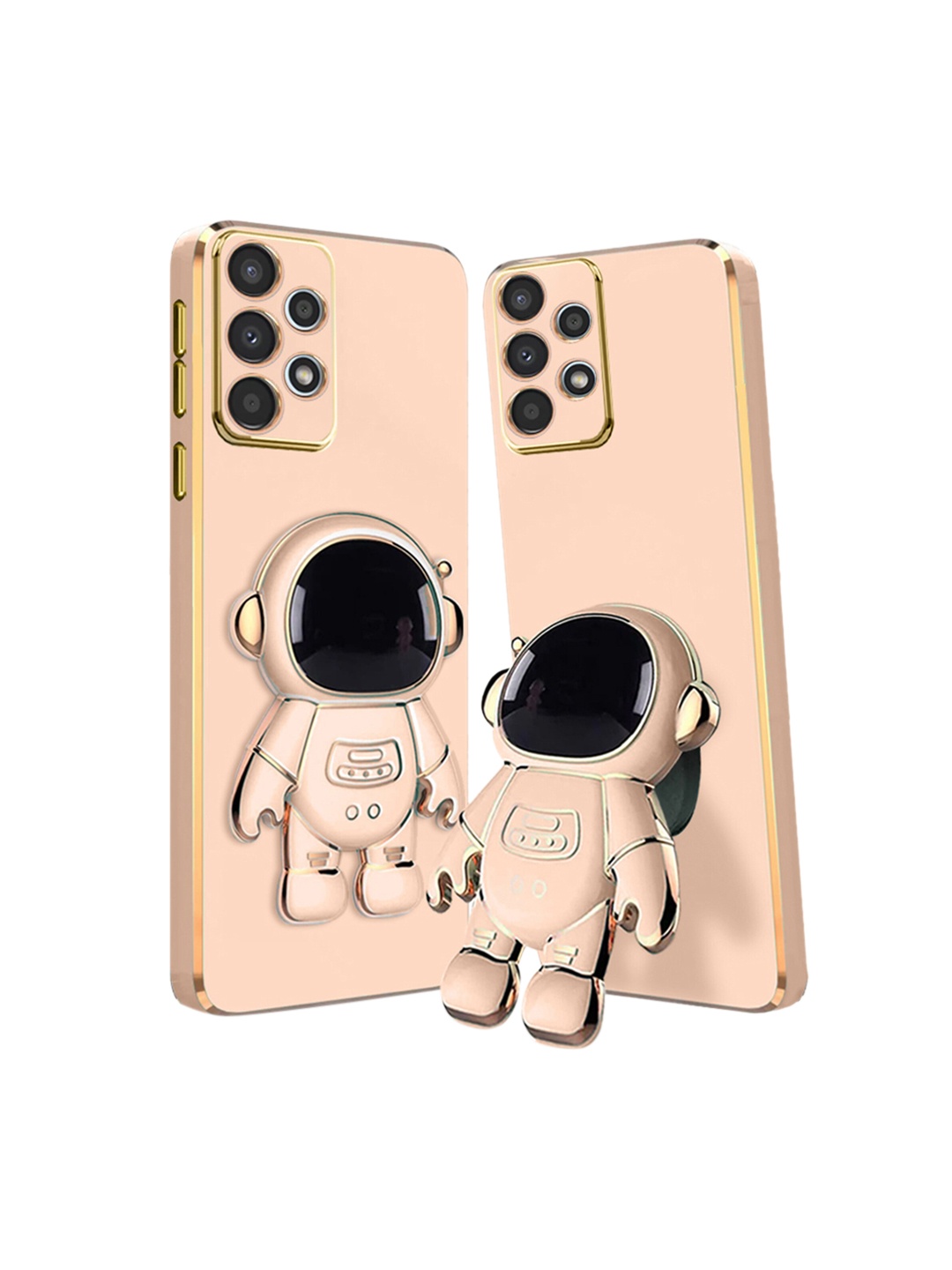 

Karwan 3D Astronaut Holster Samsung A32 Phone Back Case With Folding Stand, Peach