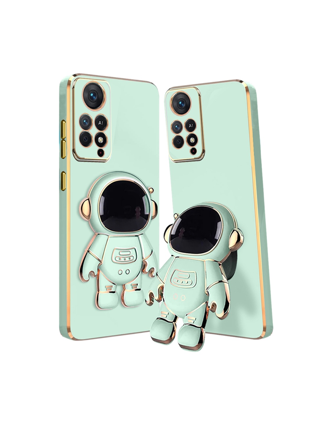 

Karwan 3D Astronaut Holster Redmi Note 11 Pro Plus Phone Back Case With Folding Stand, Green