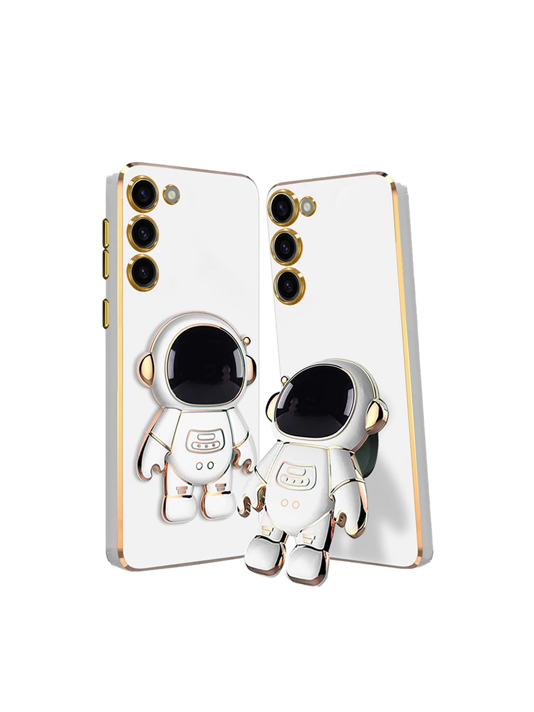 

Karwan 3D Astronaut Holster Samsung S23 Phone Back Case With Folding Stand, White