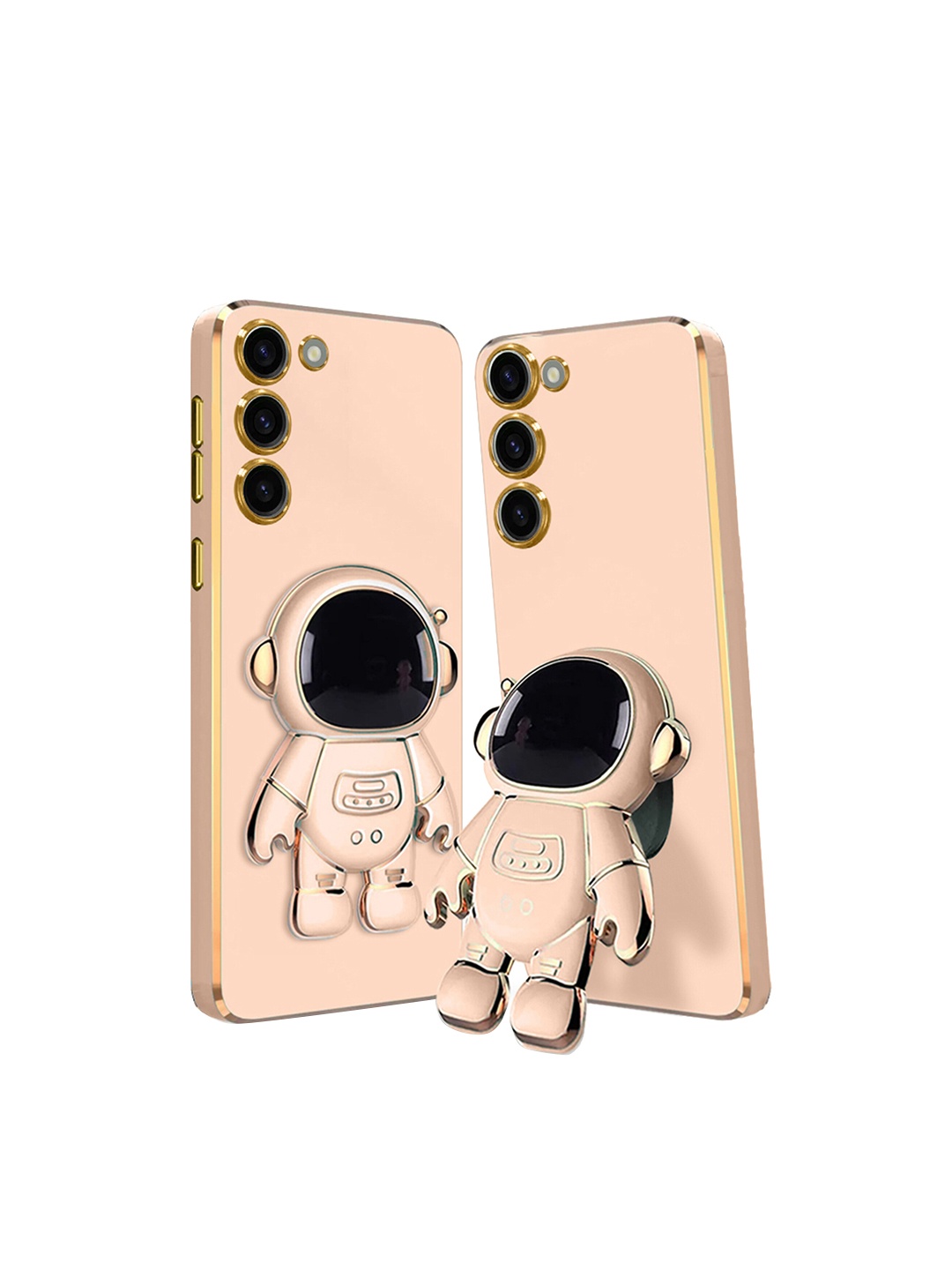 

Karwan 3D Astronaut Holster Samsung S23 Phone Back Case With Folding Stand, Pink