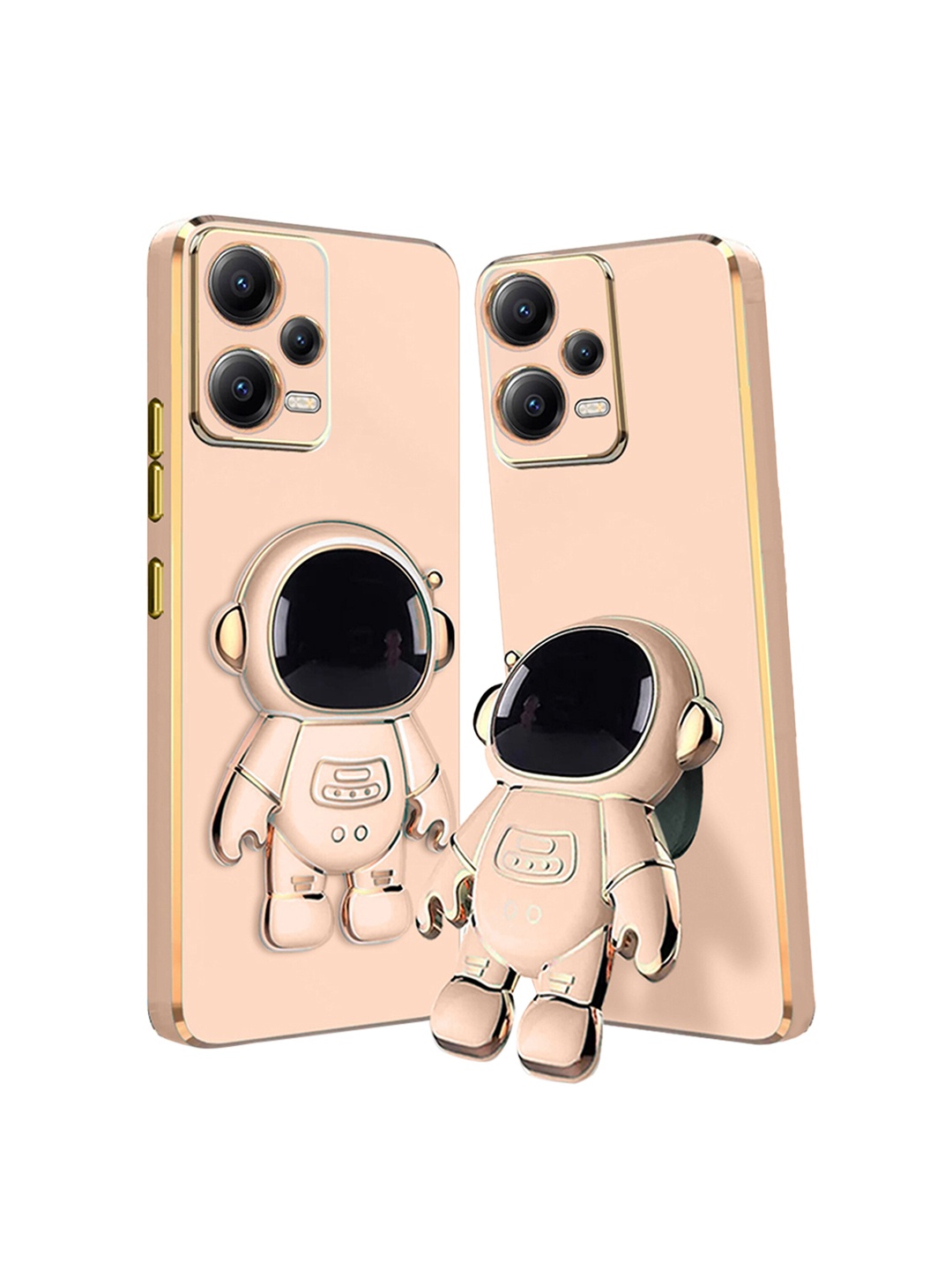 

Karwan 3D Astronaut Holster Poco X5 5G Phone Back Case With Folding Stand, Peach