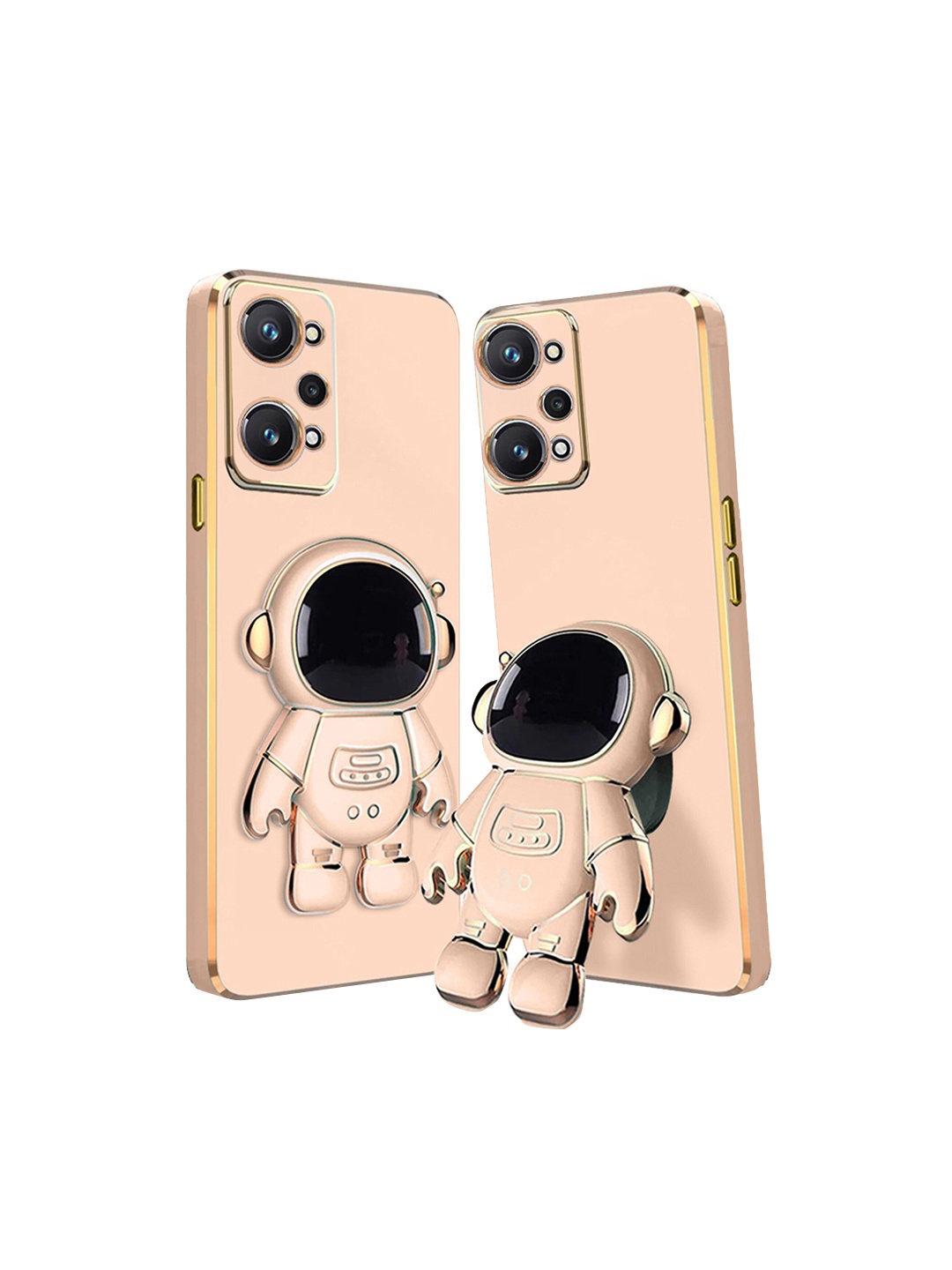 

Karwan 3D Astronaut Holster Realme GT NEO 3T Phone Back Case With Folding Stand, Pink