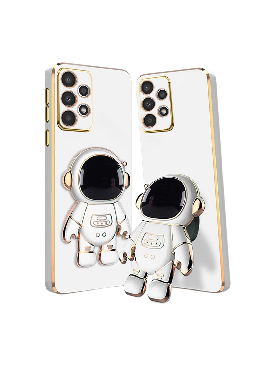 

Karwan 3D Astronaut Holster Samsung A32 Phone Back Case With Folding Stand, White