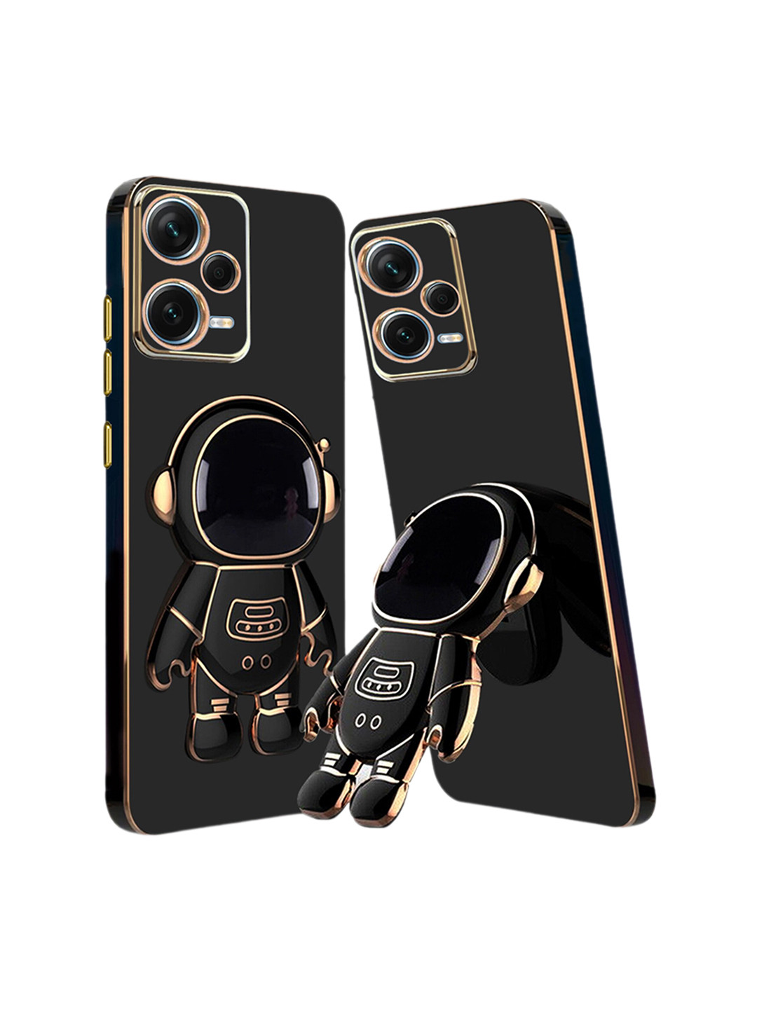 

Karwan 3D Astronaut Holster Redmi Note 12 Pro 5G Phone Back Case With Folding Stand, Black