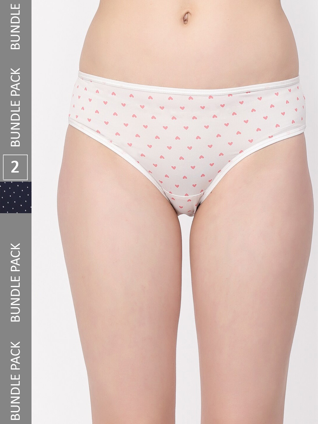 

CUKOO Women Pack Of 2 Printed Hipster Briefs, White