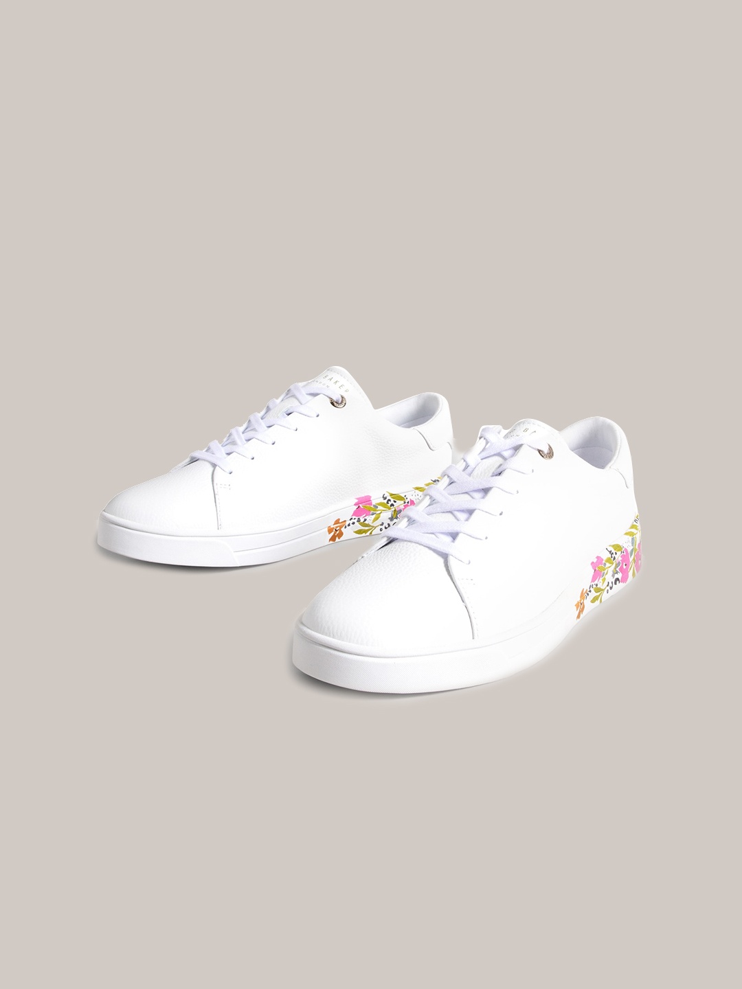 

Ted Baker Women Floral Printed Comfort Insole Leather Basics Sneakers, White
