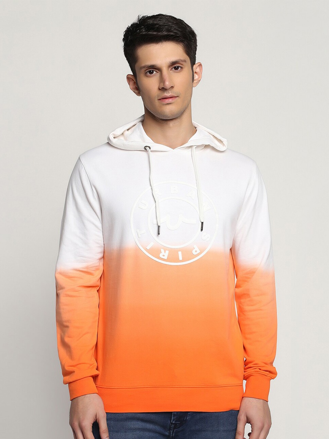 

Blackberrys Colourblocked Hooded Cotton Sweatshirt, Orange