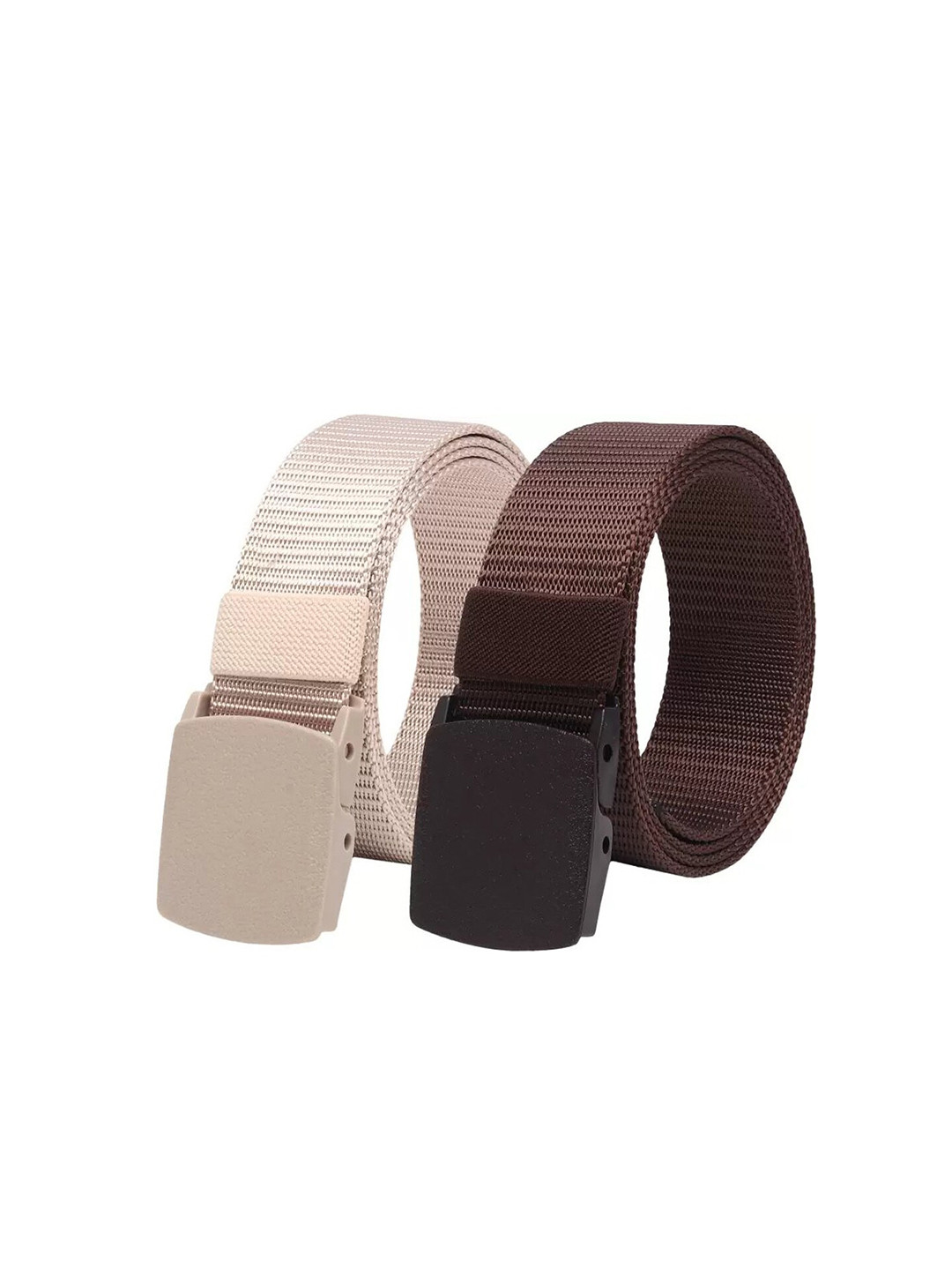 

Kastner Men Set Of 2 Canvas Textured Wide Belt, Beige