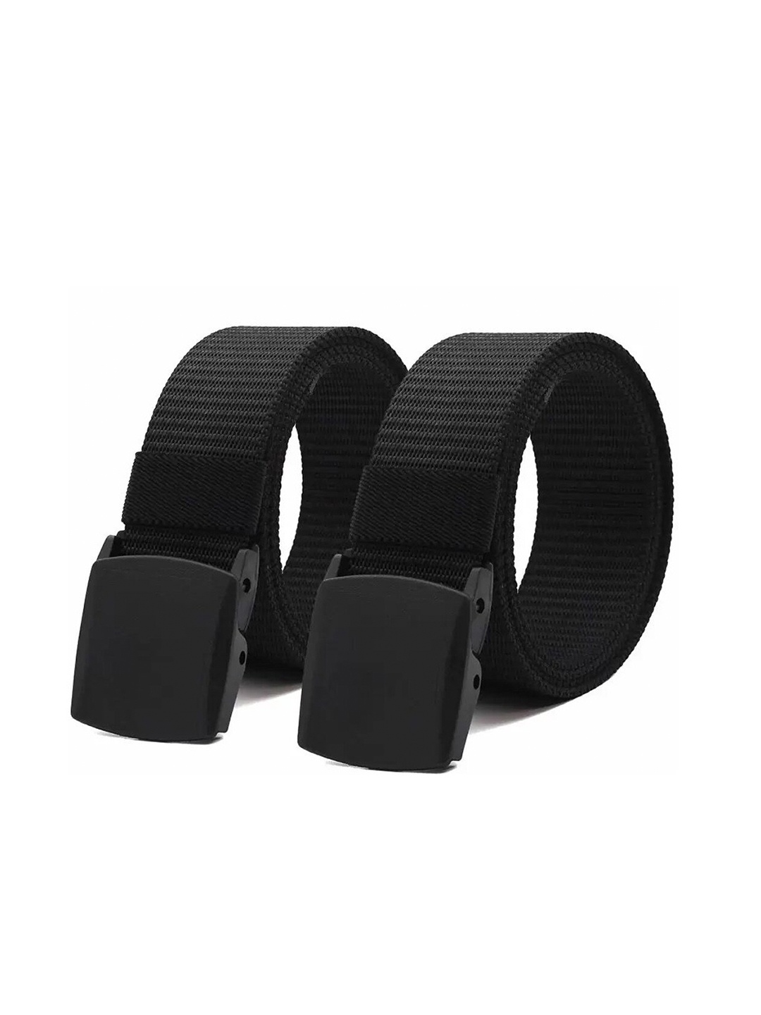 

Kastner Men Set Of 2 Textured Canvas Belt With Slider Buckle, Black