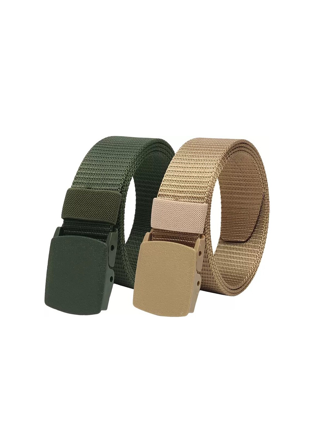 

Kastner Men Set Of 2 Textured Canvas Belt With Slider Buckle, Green