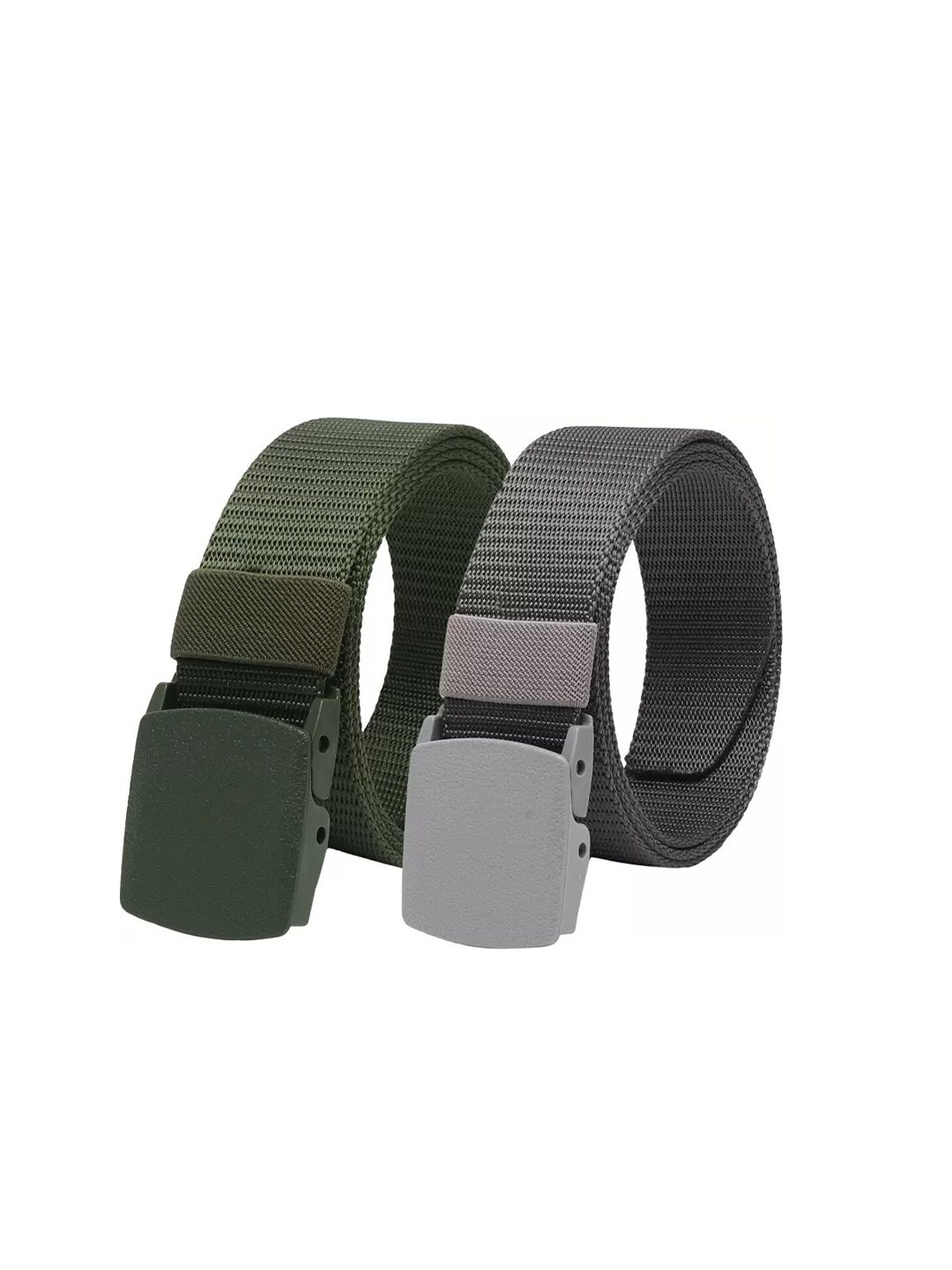 

Kastner Men Set Of 2 Textured Canvas Belt With Slider Buckle, Green