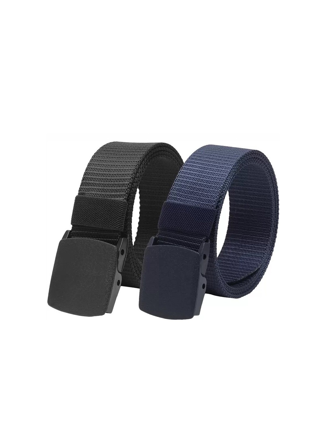 

Kastner Men Set Of 2 Textured Canvas Belt With Slider Buckle, Black