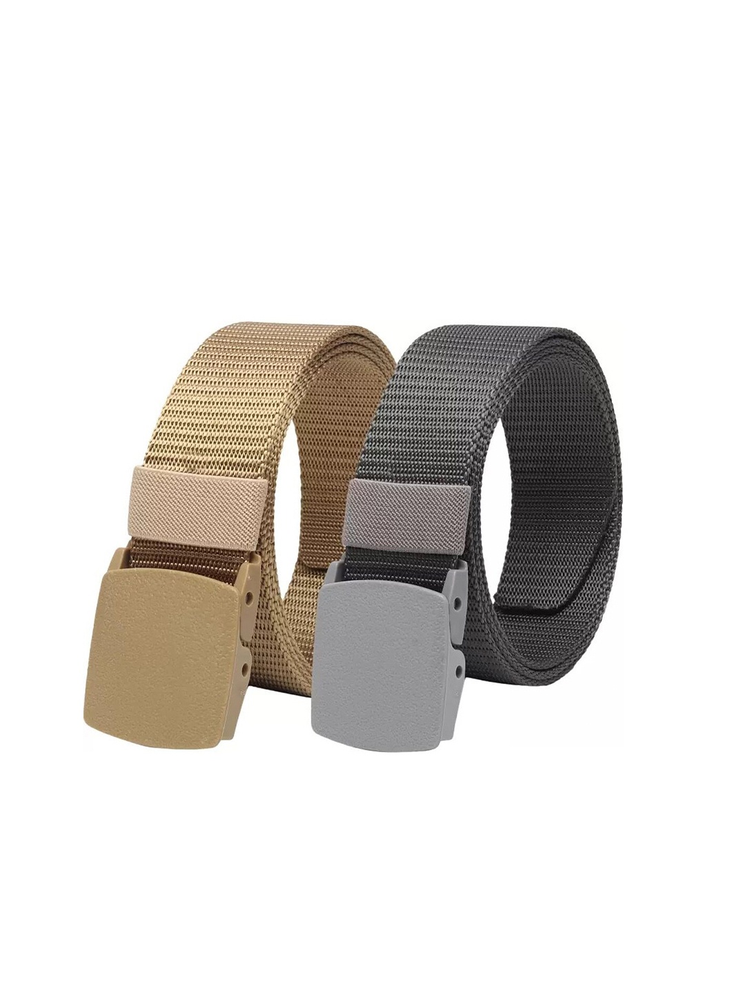 

Kastner Men Set Of 2 Textured Canvas Belt With Slider Buckle, Beige