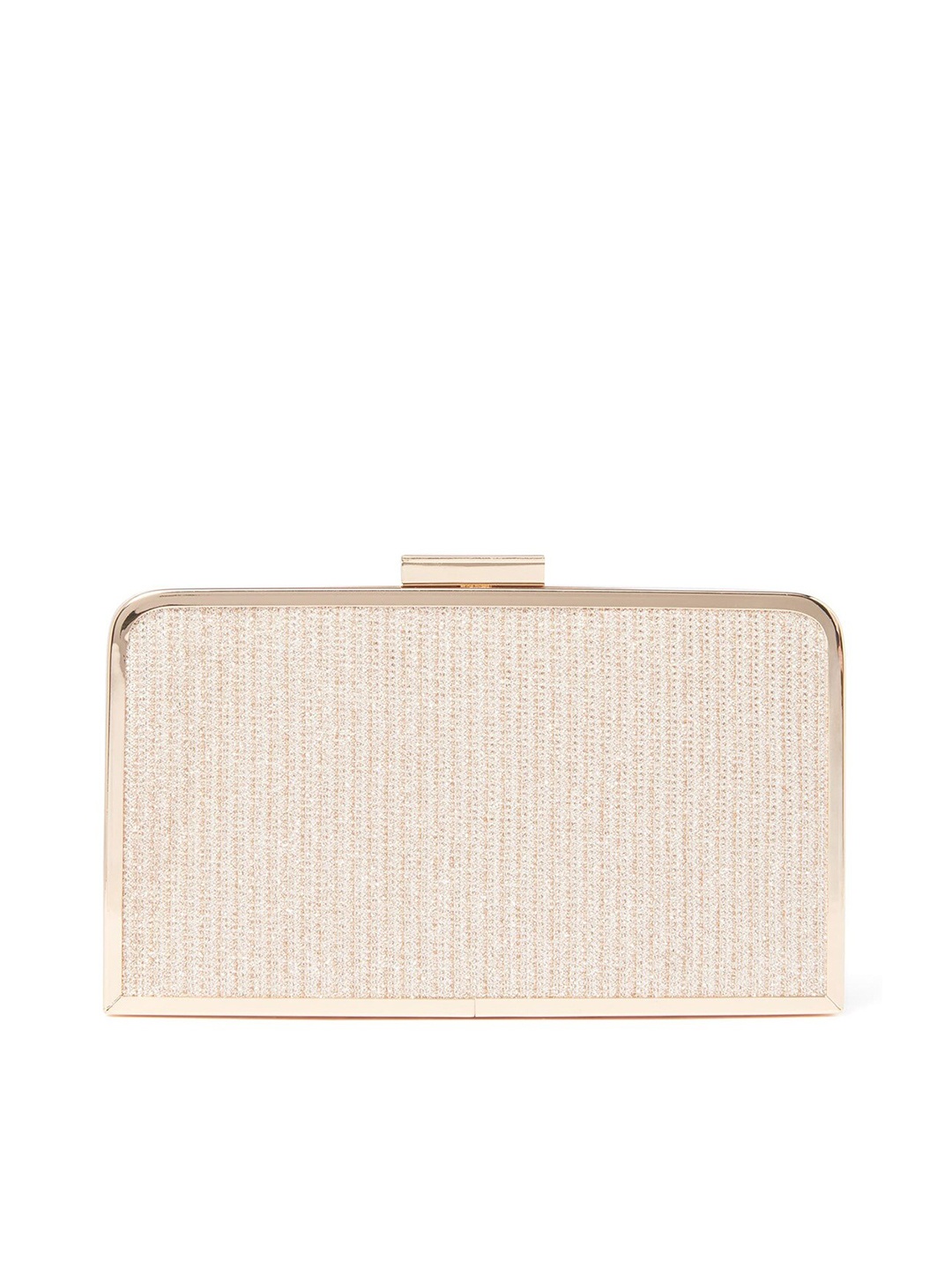 

Forever New Women Embellished Box Clutch, Gold