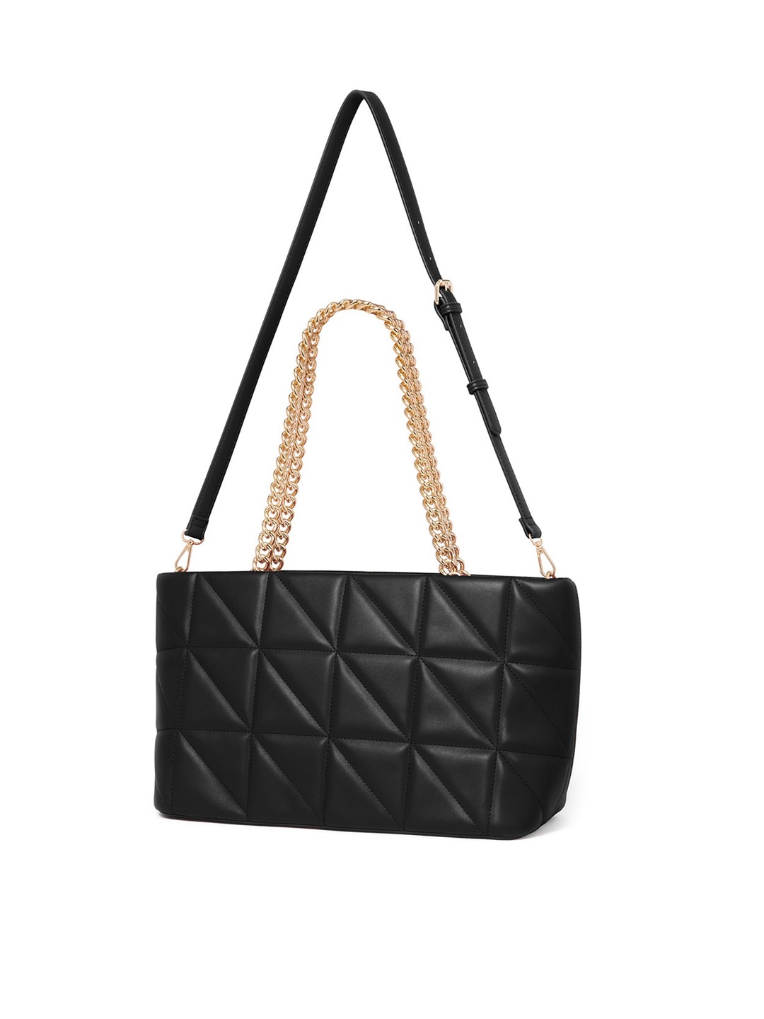

Forever New Black PU Structured Sling Bag with Quilted