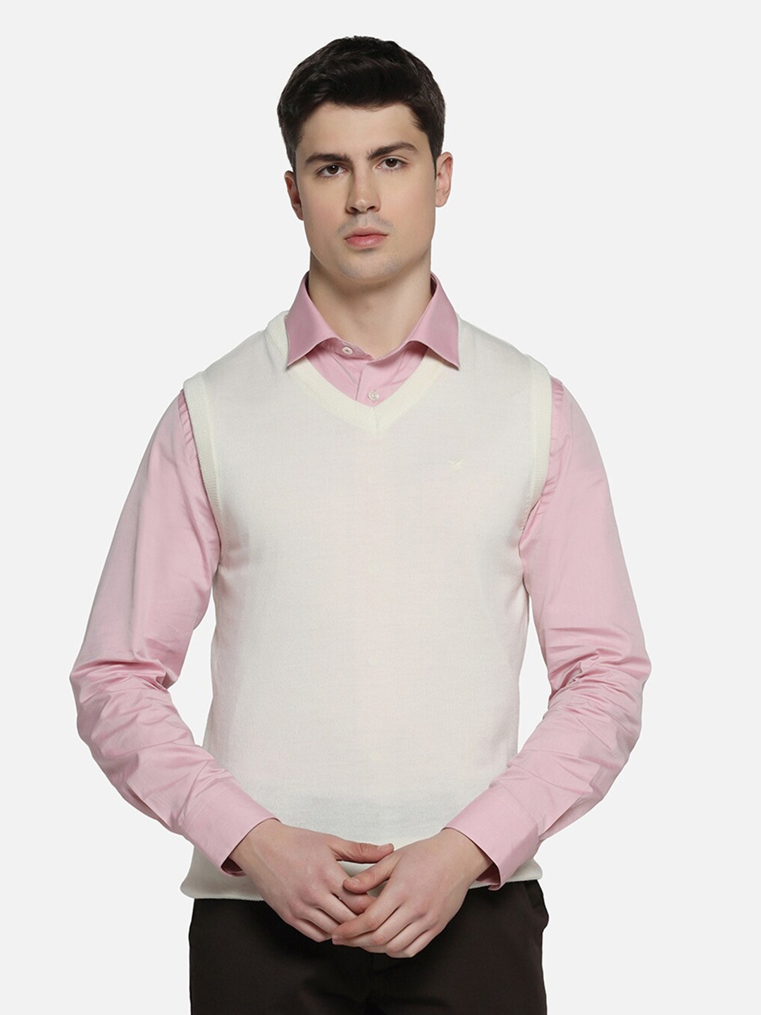 

Blackberrys V Neck Wool Sweater Vest, Beige