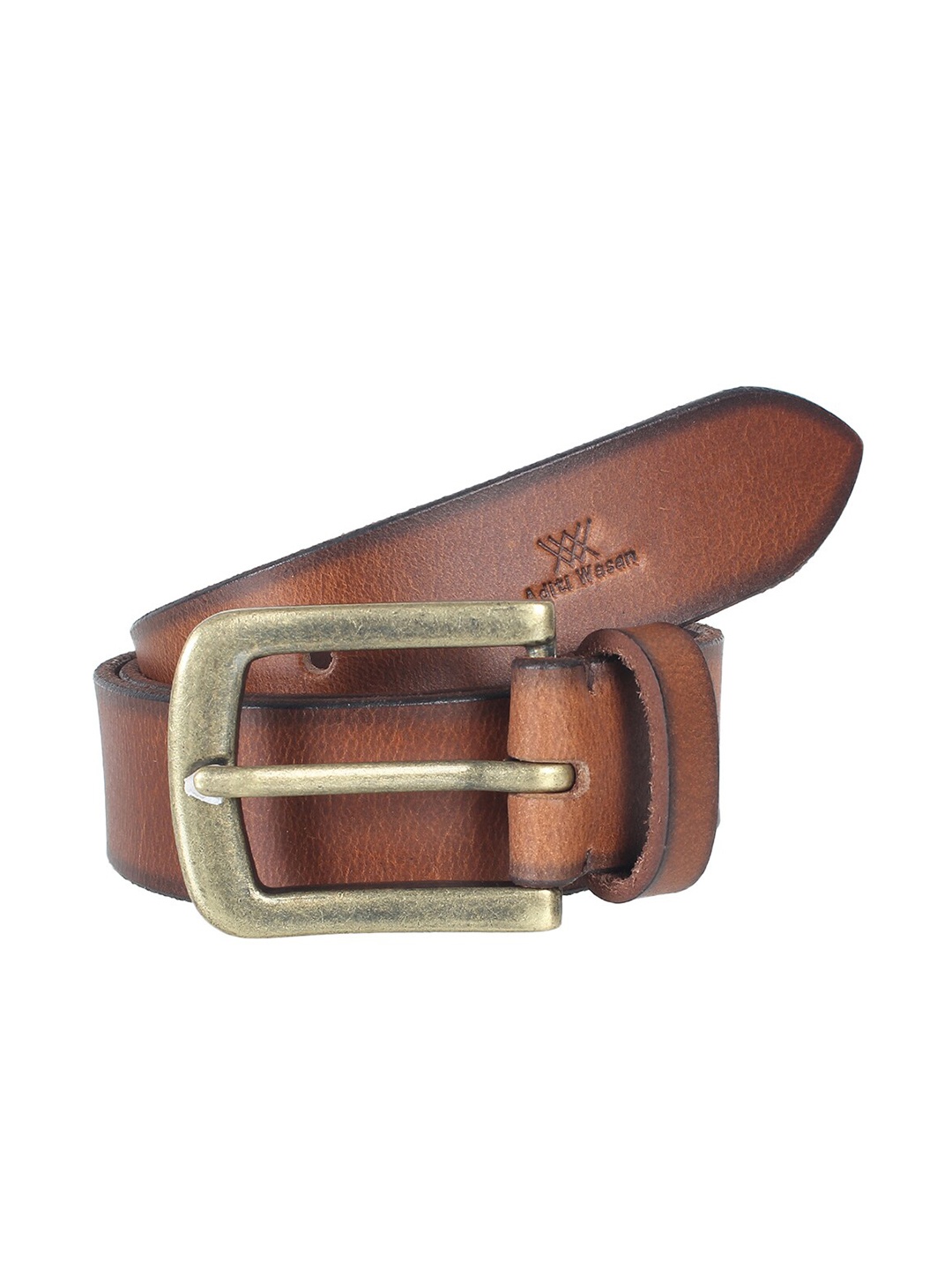 

Aditi Wasan Men Leather Wide Belt, Tan