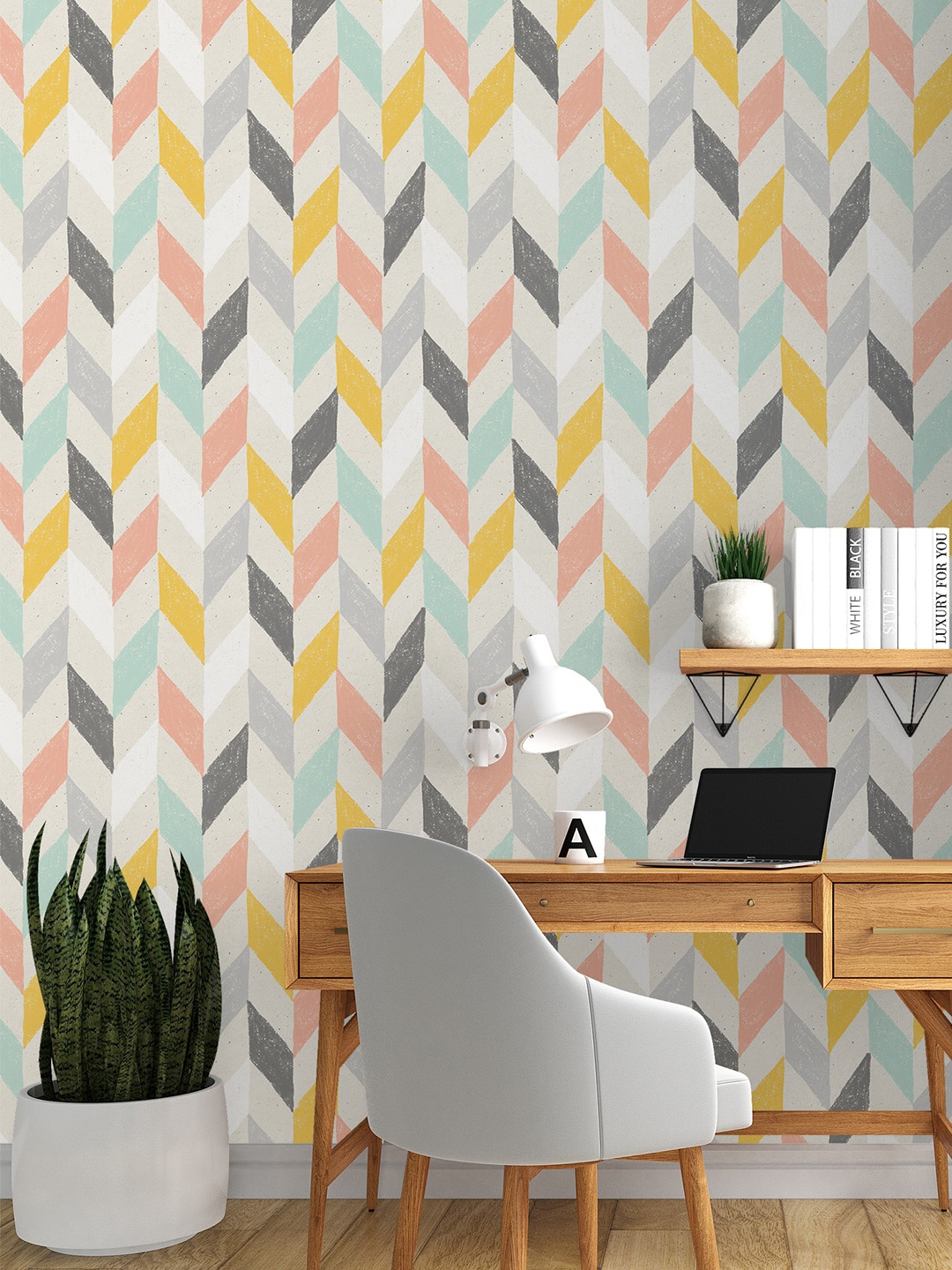 

PAPER PLANE DESIGN Yellow & Blue Abstract Printed Wallpaper