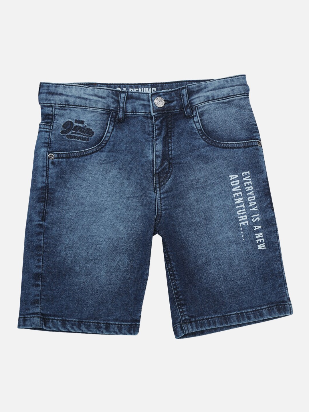 

Gini and Jony Boys Washed Mid-Rise Denim Shorts, Blue