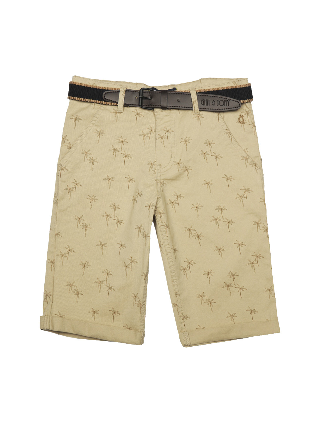 

Gini and Jony Boys Mid-Rise Conversational Printed Shorts, Beige