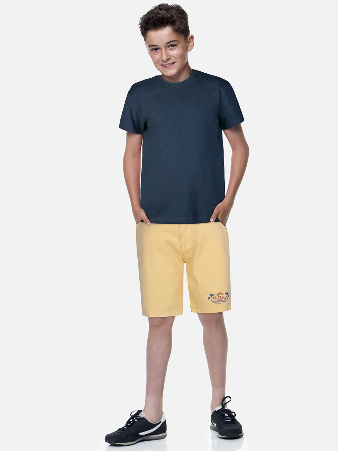 

Gini and Jony Infant Mid Rise Cotton Shorts, Yellow