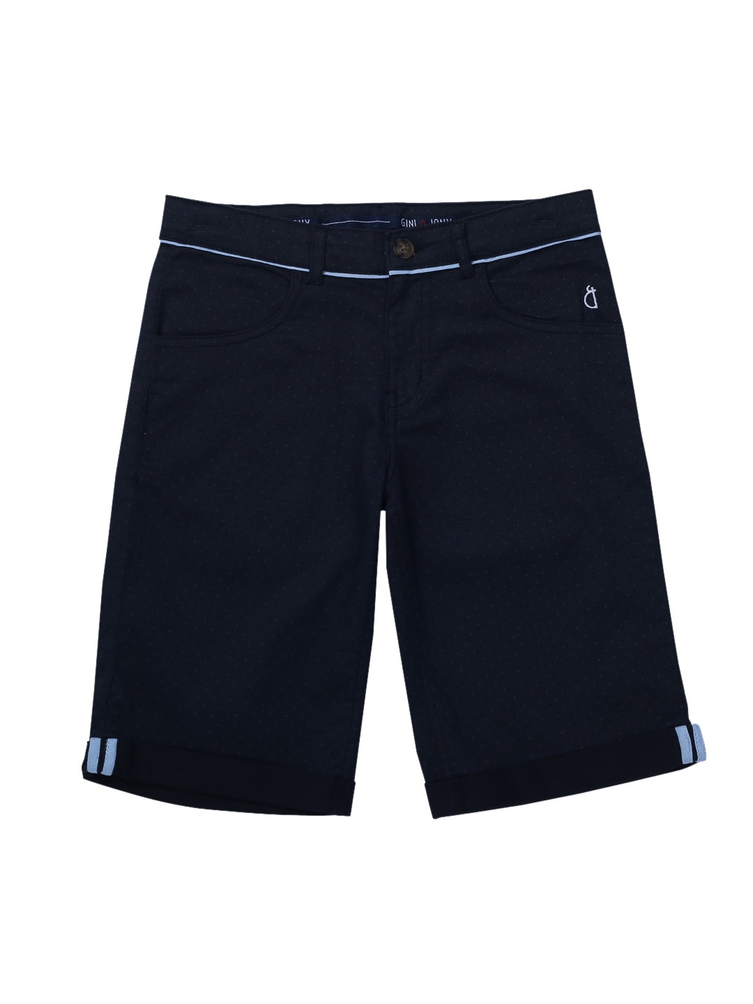 

Gini and Jony Boys Mid-Rise Cotton Shorts, Navy blue