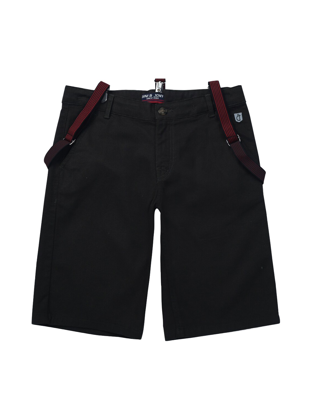 

Gini and Jony Infants Boys Mid-Rise Cotton Shorts, Black